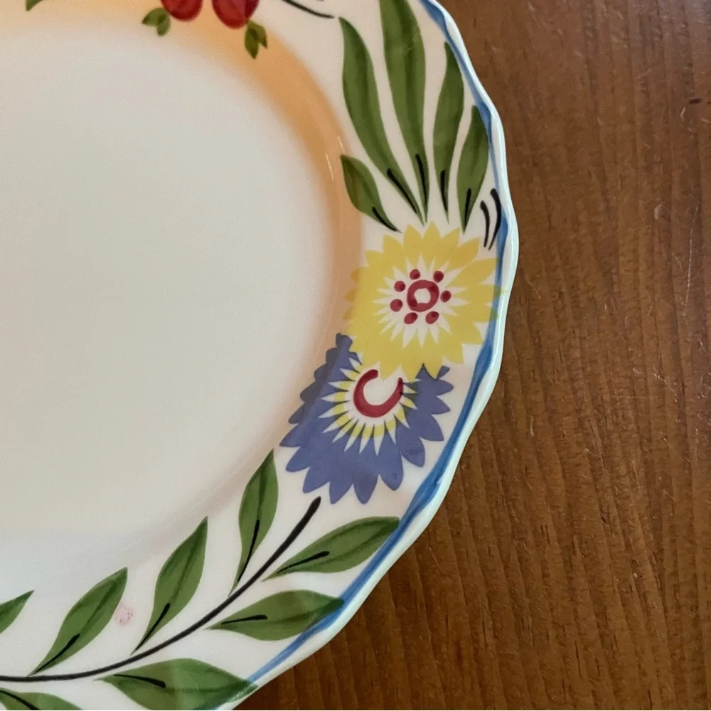 Vintage Eddie Bauer Decorative Salad Plate Stamped Antique Look Floral Design